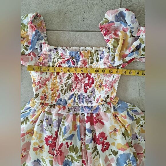 ❤️‍🔥BOGO FREE En Saison multicolor floral dress smocked white cottagecore - Picture 6 of 6